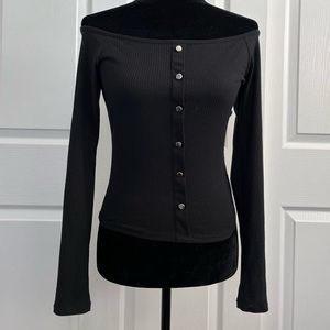 Off the shoulder black top